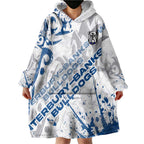 Personalized Canterbury-Bankstown Bulldogs Rugby Wearable Blanket Hoodie Urban Street Graffiti Style - Distressed Splatter Elements