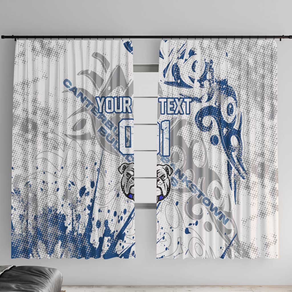Personalized Canterbury-Bankstown Bulldogs Rugby Window Curtain Urban Street Graffiti Style - Distressed Splatter Elements