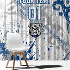 Personalized Canterbury-Bankstown Bulldogs Rugby Window Curtain Urban Street Graffiti Style - Distressed Splatter Elements