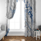 Personalized Canterbury-Bankstown Bulldogs Rugby Window Curtain Urban Street Graffiti Style - Distressed Splatter Elements