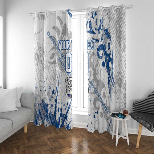 Personalized Canterbury-Bankstown Bulldogs Rugby Window Curtain Urban Street Graffiti Style - Distressed Splatter Elements