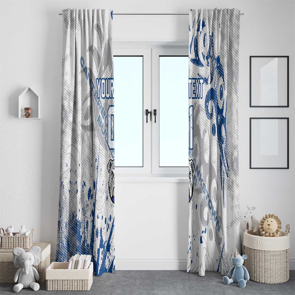 Personalized Canterbury-Bankstown Bulldogs Rugby Window Curtain Urban Street Graffiti Style - Distressed Splatter Elements