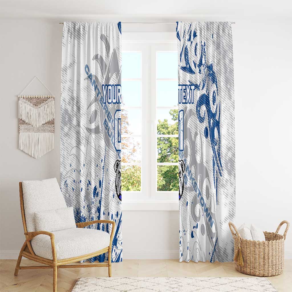 Personalized Canterbury-Bankstown Bulldogs Rugby Window Curtain Urban Street Graffiti Style - Distressed Splatter Elements