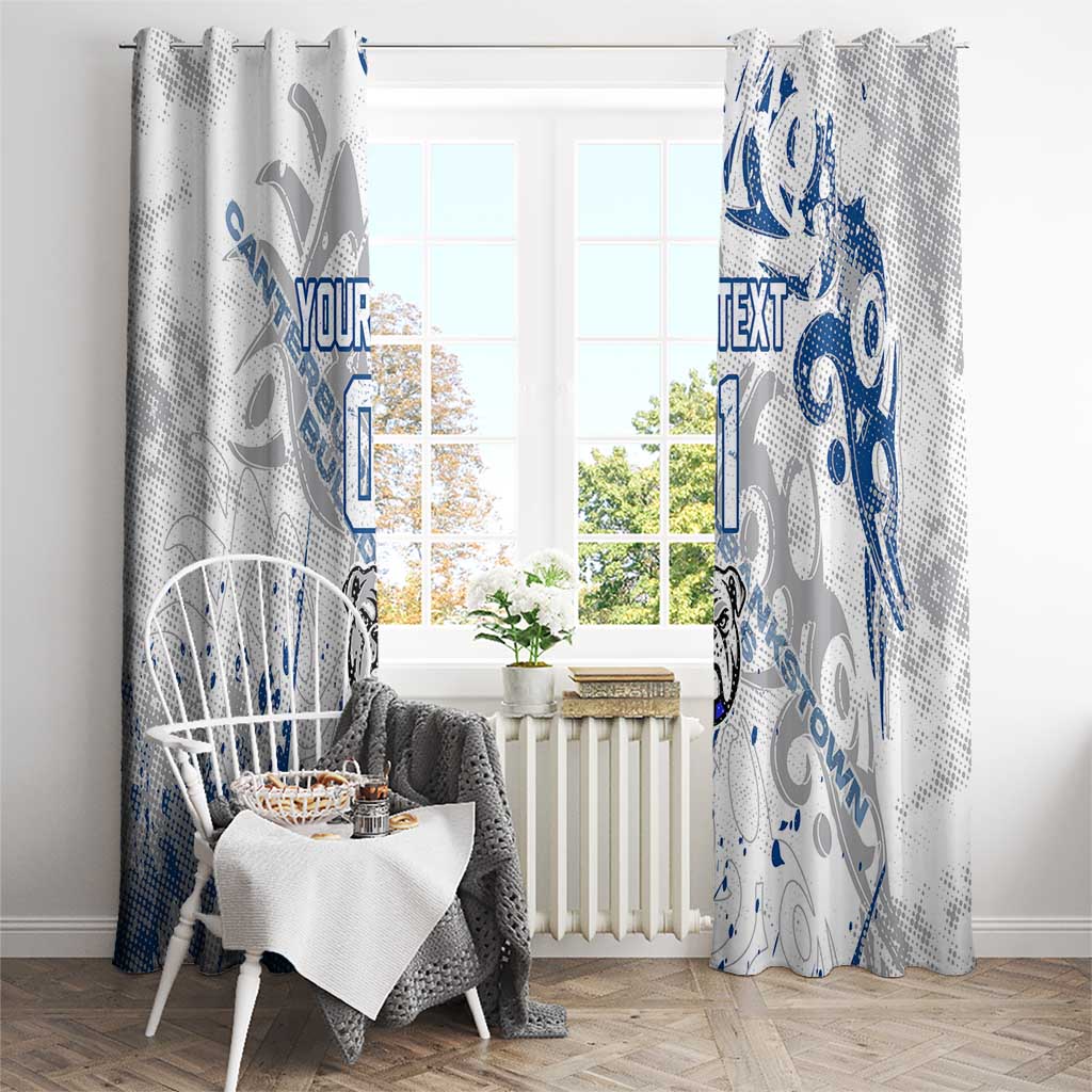 Personalized Canterbury-Bankstown Bulldogs Rugby Window Curtain Urban Street Graffiti Style - Distressed Splatter Elements