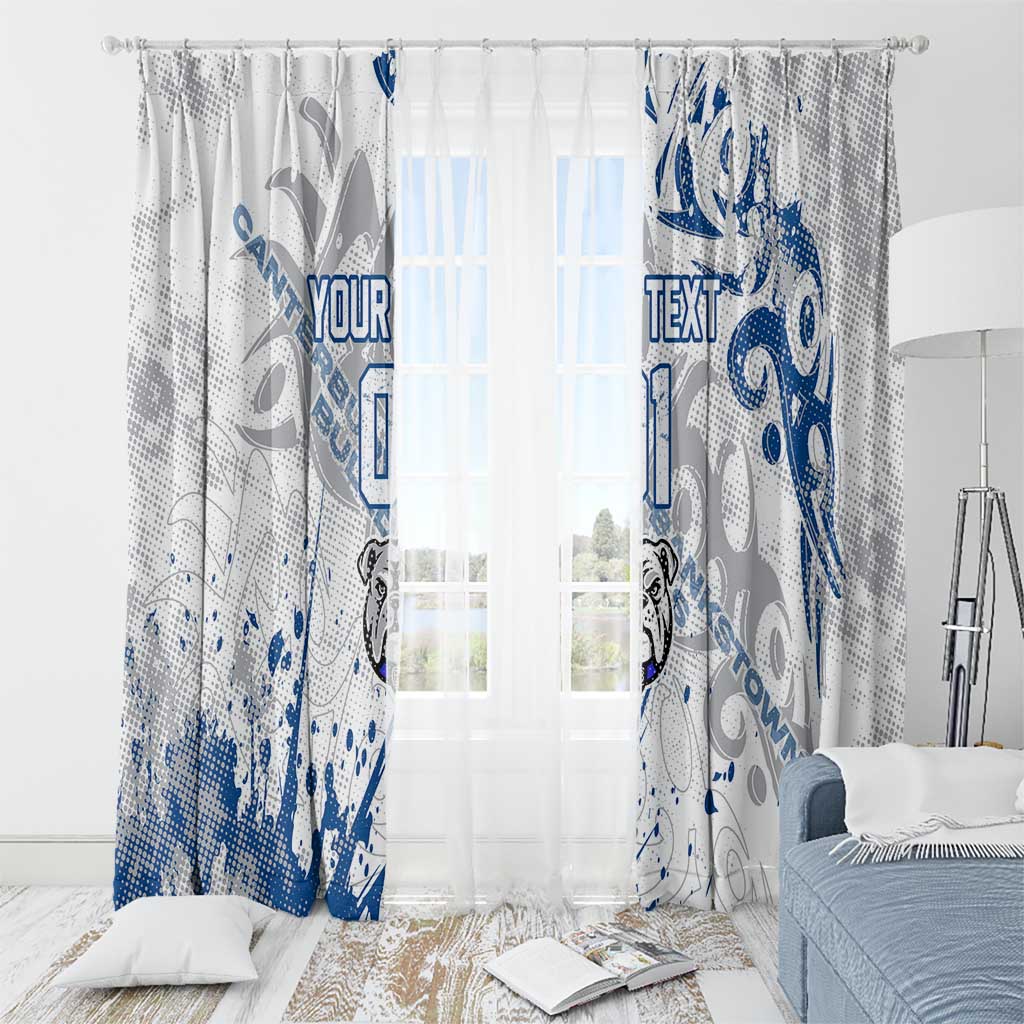Personalized Canterbury-Bankstown Bulldogs Rugby Window Curtain Urban Street Graffiti Style - Distressed Splatter Elements