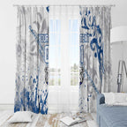 Personalized Canterbury-Bankstown Bulldogs Rugby Window Curtain Urban Street Graffiti Style - Distressed Splatter Elements