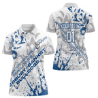 Personalized Canterbury-Bankstown Bulldogs Rugby Women Polo Shirt Urban Street Graffiti Style - Distressed Splatter Elements