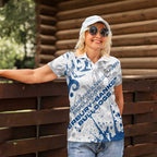Personalized Canterbury-Bankstown Bulldogs Rugby Women Polo Shirt Urban Street Graffiti Style - Distressed Splatter Elements
