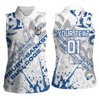Personalized Canterbury-Bankstown Bulldogs Rugby Women Sleeveless Polo Shirt Urban Street Graffiti Style - Distressed Splatter Elements
