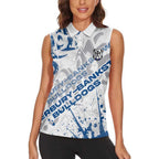 Personalized Canterbury-Bankstown Bulldogs Rugby Women Sleeveless Polo Shirt Urban Street Graffiti Style - Distressed Splatter Elements
