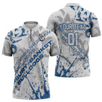 Personalized Canterbury-Bankstown Bulldogs Rugby Zipper Polo Shirt Urban Street Graffiti Style - Distressed Splatter Elements