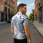 Personalized Canterbury-Bankstown Bulldogs Rugby Zipper Polo Shirt Urban Street Graffiti Style - Distressed Splatter Elements