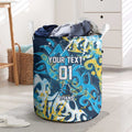 Personalized Gold Coast Titans Rugby Laundry Basket Urban Street Graffiti Style - Distressed Splatter Elements