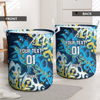 Personalized Gold Coast Titans Rugby Laundry Basket Urban Street Graffiti Style - Distressed Splatter Elements