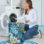 Personalized Gold Coast Titans Rugby Laundry Basket Urban Street Graffiti Style - Distressed Splatter Elements