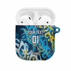 Personalized Gold Coast Titans Rugby AirPods Case Urban Street Graffiti Style - Distressed Splatter Elements