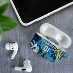 Personalized Gold Coast Titans Rugby AirPods Case Urban Street Graffiti Style - Distressed Splatter Elements