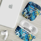 Personalized Gold Coast Titans Rugby AirPods Case Urban Street Graffiti Style - Distressed Splatter Elements