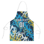 Personalized Gold Coast Titans Rugby Apron Urban Street Graffiti Style - Distressed Splatter Elements
