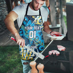 Personalized Gold Coast Titans Rugby Apron Urban Street Graffiti Style - Distressed Splatter Elements