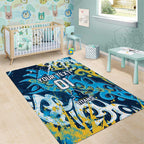 Personalized Gold Coast Titans Rugby Area Rug Urban Street Graffiti Style - Distressed Splatter Elements