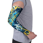 Personalized Gold Coast Titans Rugby Arm Sleeves Urban Street Graffiti Style - Distressed Splatter Elements