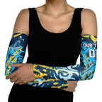 Personalized Gold Coast Titans Rugby Arm Sleeves Urban Street Graffiti Style - Distressed Splatter Elements