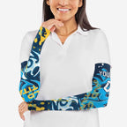 Personalized Gold Coast Titans Rugby Arm Sleeves Urban Street Graffiti Style - Distressed Splatter Elements