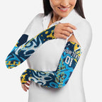 Personalized Gold Coast Titans Rugby Arm Sleeves Urban Street Graffiti Style - Distressed Splatter Elements