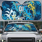 Personalized Gold Coast Titans Rugby Auto Sun Shade Urban Street Graffiti Style - Distressed Splatter Elements