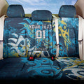 Personalized Gold Coast Titans Rugby Back Car Seat Cover Urban Street Graffiti Style - Distressed Splatter Elements
