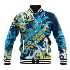 Personalized Gold Coast Titans Rugby Baseball Jacket Urban Street Graffiti Style - Distressed Splatter Elements
