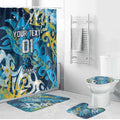 Personalized Gold Coast Titans Rugby Bathroom Set Urban Street Graffiti Style - Distressed Splatter Elements