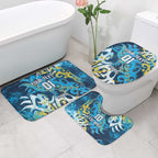 Personalized Gold Coast Titans Rugby Bathroom Set Urban Street Graffiti Style - Distressed Splatter Elements