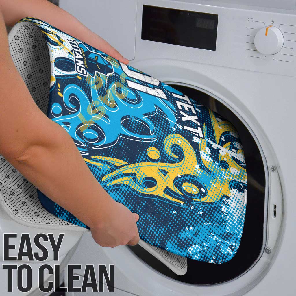 Personalized Gold Coast Titans Rugby Bathroom Set Urban Street Graffiti Style - Distressed Splatter Elements