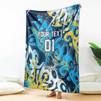 Personalized Gold Coast Titans Rugby Blanket Urban Street Graffiti Style - Distressed Splatter Elements