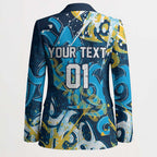 Personalized Gold Coast Titans Rugby Blazer Urban Street Graffiti Style - Distressed Splatter Elements