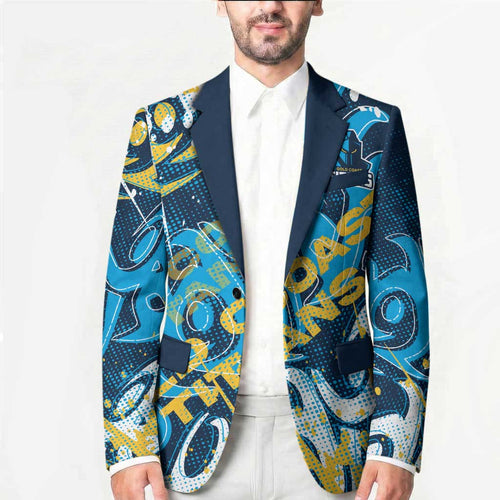Personalized Gold Coast Titans Rugby Blazer Urban Street Graffiti Style - Distressed Splatter Elements