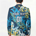 Personalized Gold Coast Titans Rugby Blazer Urban Street Graffiti Style - Distressed Splatter Elements