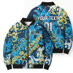 Personalized Gold Coast Titans Rugby Bomber Puffer Jacket Urban Street Graffiti Style - Distressed Splatter Elements