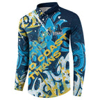 Personalized Gold Coast Titans Rugby Button Sweatshirt Urban Street Graffiti Style - Distressed Splatter Elements