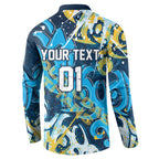 Personalized Gold Coast Titans Rugby Button Sweatshirt Urban Street Graffiti Style - Distressed Splatter Elements