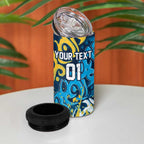 Personalized Gold Coast Titans Rugby 4 in 1 Can Cooler Tumbler Urban Street Graffiti Style - Distressed Splatter Elements
