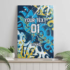 Personalized Gold Coast Titans Rugby Canvas Wall Art Urban Street Graffiti Style - Distressed Splatter Elements