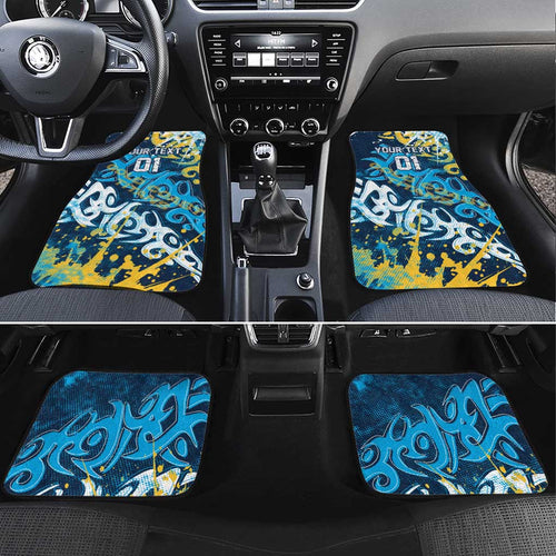 Personalized Gold Coast Titans Rugby Car Mats Urban Street Graffiti Style - Distressed Splatter Elements