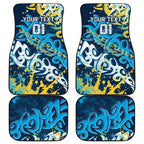 Personalized Gold Coast Titans Rugby Car Mats Urban Street Graffiti Style - Distressed Splatter Elements