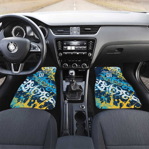 Personalized Gold Coast Titans Rugby Car Mats Urban Street Graffiti Style - Distressed Splatter Elements