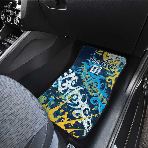 Personalized Gold Coast Titans Rugby Car Mats Urban Street Graffiti Style - Distressed Splatter Elements