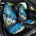 Personalized Gold Coast Titans Rugby Car Seat Cover Urban Street Graffiti Style - Distressed Splatter Elements