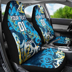 Personalized Gold Coast Titans Rugby Car Seat Cover Urban Street Graffiti Style - Distressed Splatter Elements